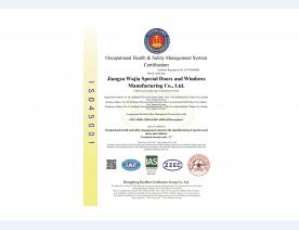 ISO45001职业健康安全管理体系认证证书英文版